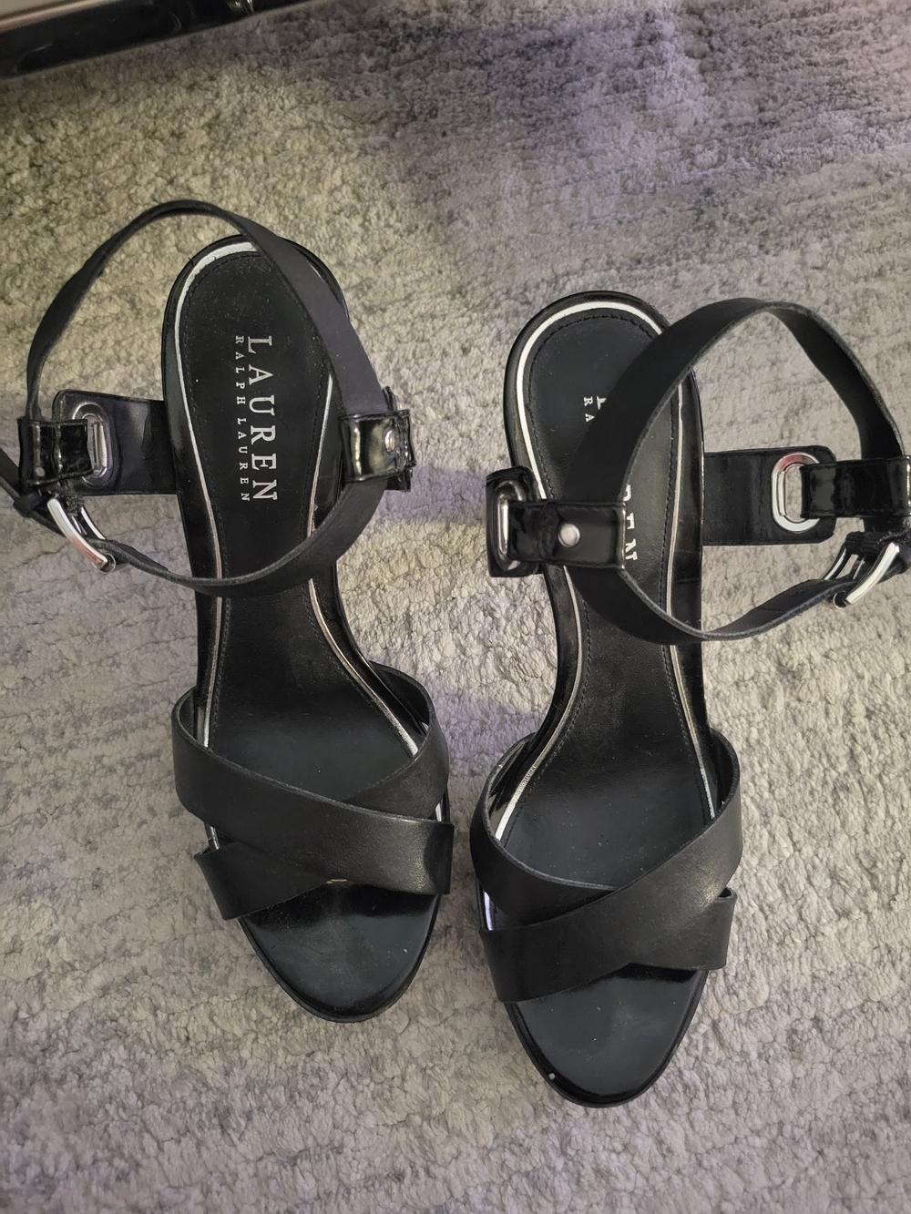 Lauren Ralph Lauren Black Ankle-Strap Sandals